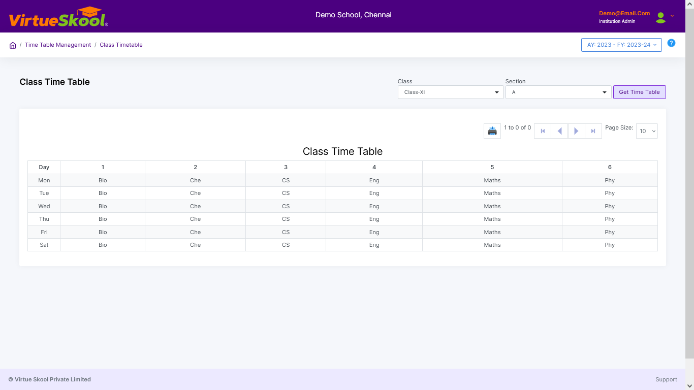 Class Time table 1