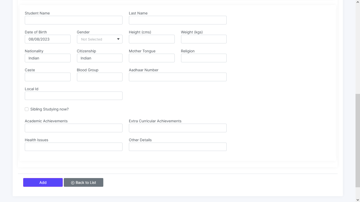 Admission Application 2